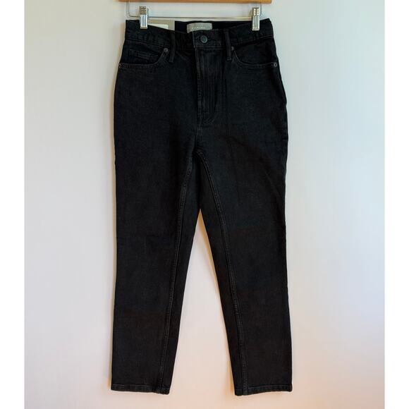Everlane The Original Cheeky Jean Straight Leg High Rise Crop Sz 26 Black Denim - Picture 1 of 15